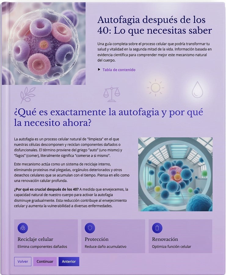Autofagia despues de los 40: Lo que necesitas saber