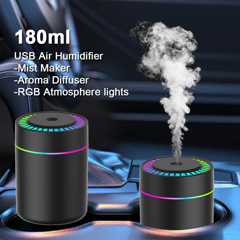 Difusor de Aromas Ultrasónico 180ml | Luz RGB Ambiental
